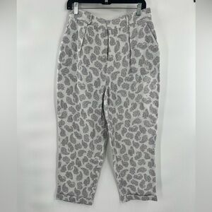 Stevie May paisley leaf grey pants trousers size L